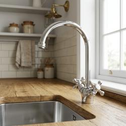 kitchen-chrome-faucet-nostalgic-design